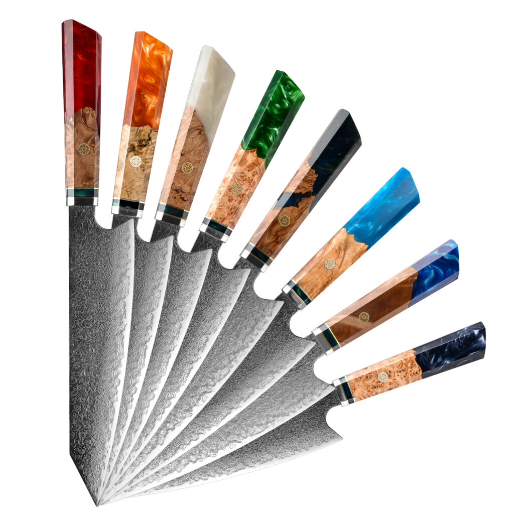 Couteau à trancher Grandsharp – 67 couches, acier damassé