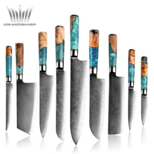 Ensemble de couteaux Grandsharp – 67 couches, acier damassé, 10CR15MOV