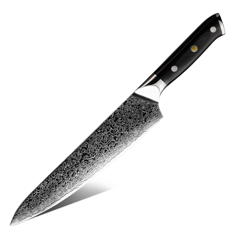 Couteau de chef Grandsharp – 8 pouces, acier damassé