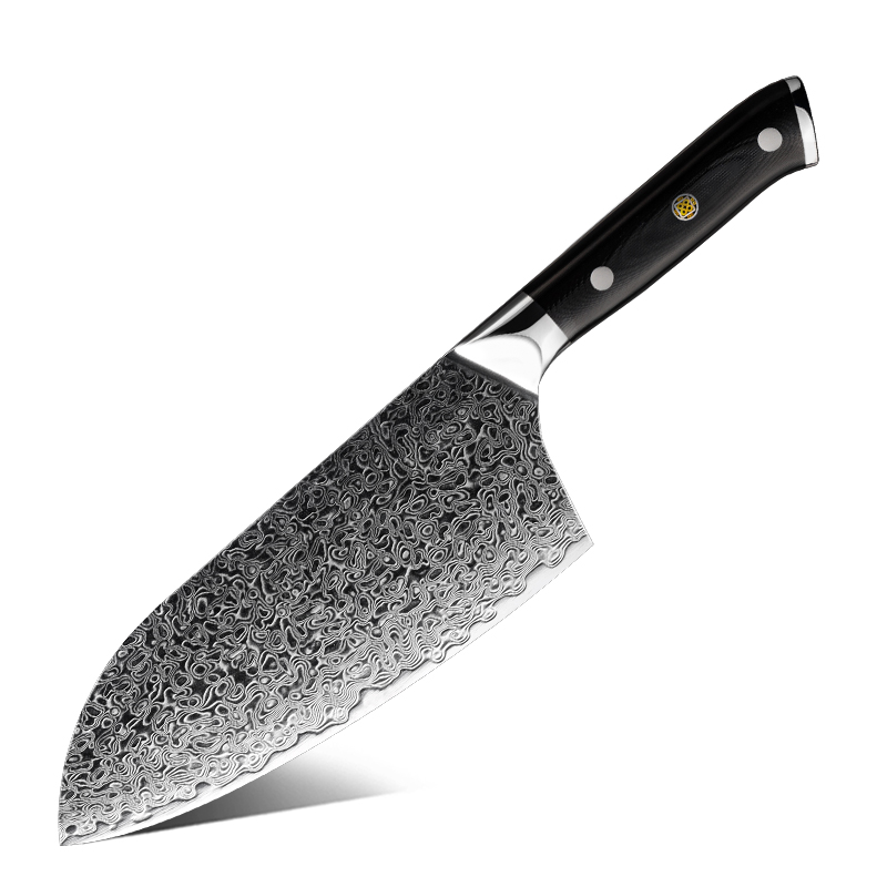 Couteau de boucher Grandsharp – 7 pouces, acier damassé, 10CR15MOV
