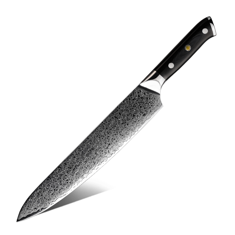 Couteau de chef Grandsharp – 9,5 pouces, acier damassé