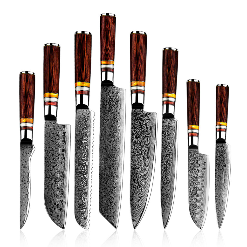 Ensemble de couteaux Grandsharp – 67 couches, acier damassé