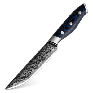Couteau à steak Grandsharp – 5 pouces, 67 couches, acier damassé, AUS10