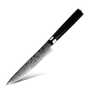 Accessoire de cuisine Grandsharp – 6 pouces, 67 couches, acier damassé, AUS10