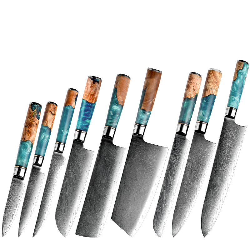 Ensemble de couteaux Grandsharp – 67 couches, acier damassé