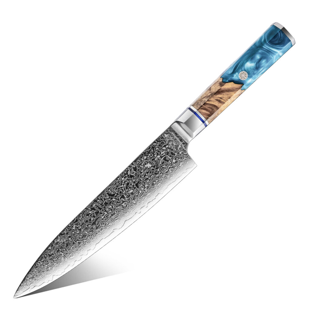 Couteau de chef Grandsharp – 8 pouces, 67 couches, acier damassé, 10CR15MOV