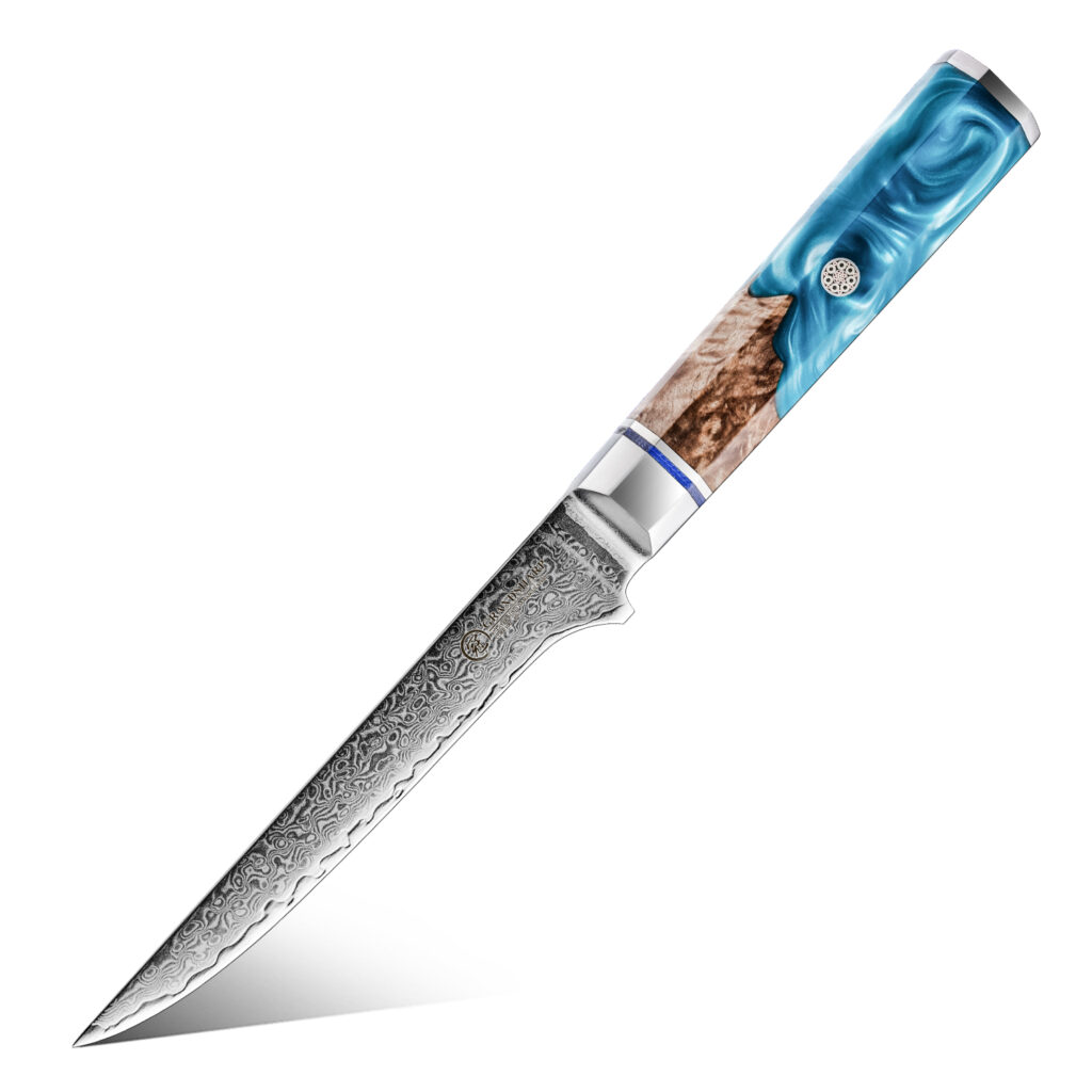 Couteau à désosser Grandsharp – 6 pouces, acier damassé, 10CR15MOV