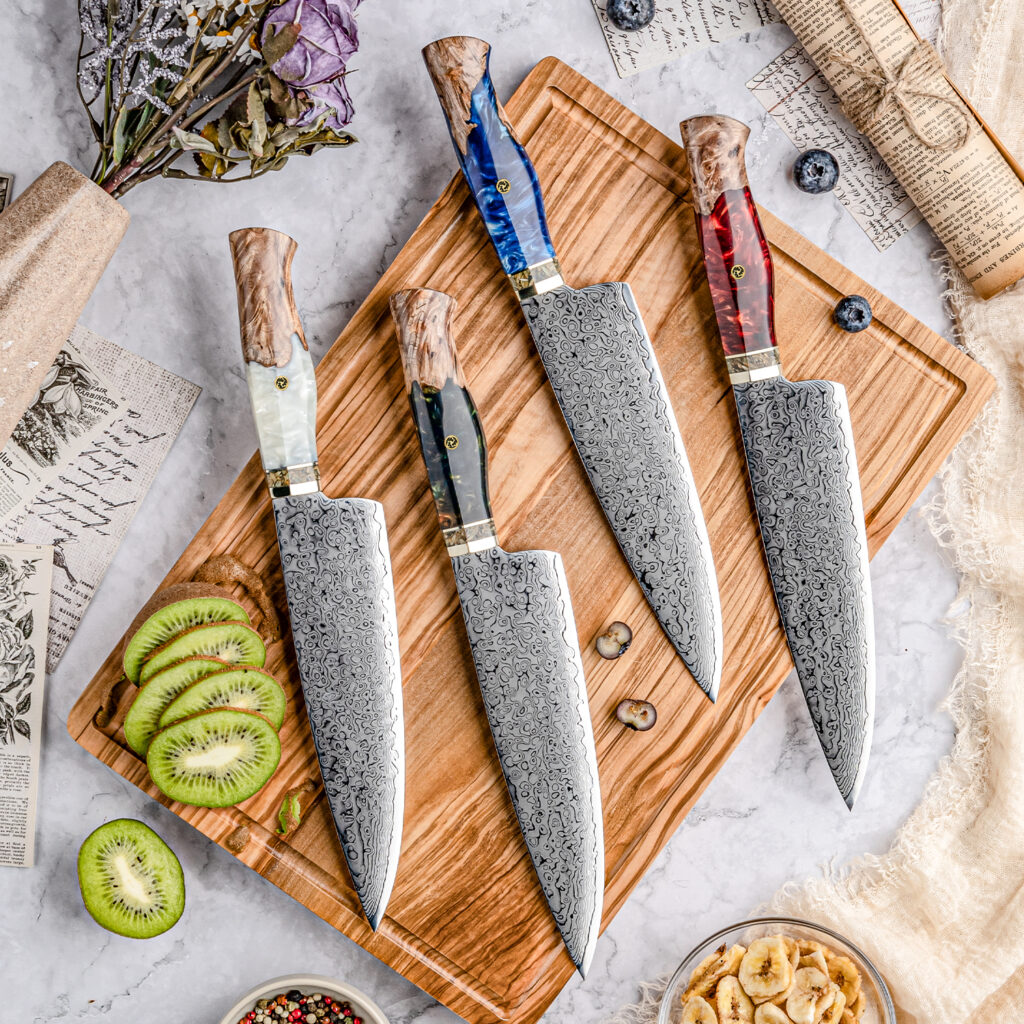 Couteau de chef Grandsharp – 8 pouces, 67 couches, acier damassé, 10CR15MOV