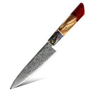 Couteau utilitaire Grandsharp – 5,5 pouces, acier damassé, 10CR15MOV