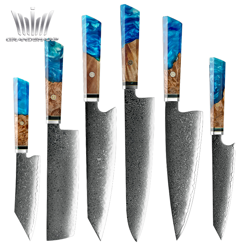 Ensemble de couteaux Grandsharp – acier damassé
