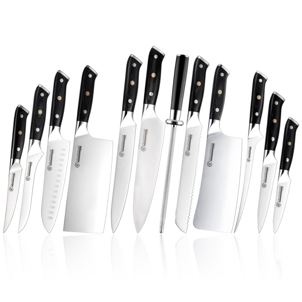 Ensemble de couteaux Grandsharp – acier à haute teneur en carbone