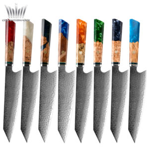 Couteau Kiritsuke Grandsharp – 8,2 pouces, 67 couches, acier damassé