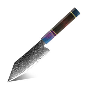 Couteau Kiritsuke Grandsharp – 5,5 pouces, 67 couches, acier damassé