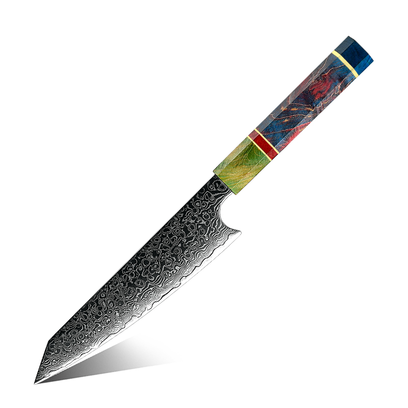Couteau Kiritsuke Grandsharp – 6,5 pouces, 67 couches, acier damassé, 10CR15MOV
