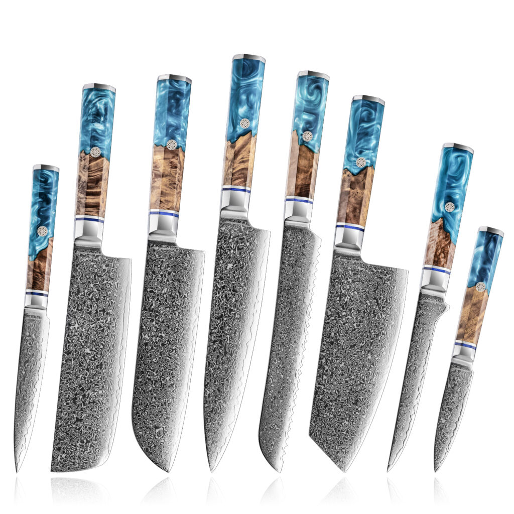 Ensemble de couteaux Grandsharp – 67 couches, acier damassé