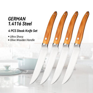 Ensemble de couteaux Grandsharp – 4 pièces, 5,5 pouces, acier inoxydable