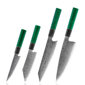 Ensemble de couteaux Grandsharp – 4 pièces, 67 couches, acier damassé, 10CR15MOV