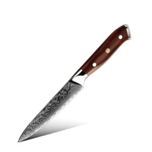 Couteau utilitaire Grandsharp – 5 pouces, 67 couches, acier damassé, AUS10