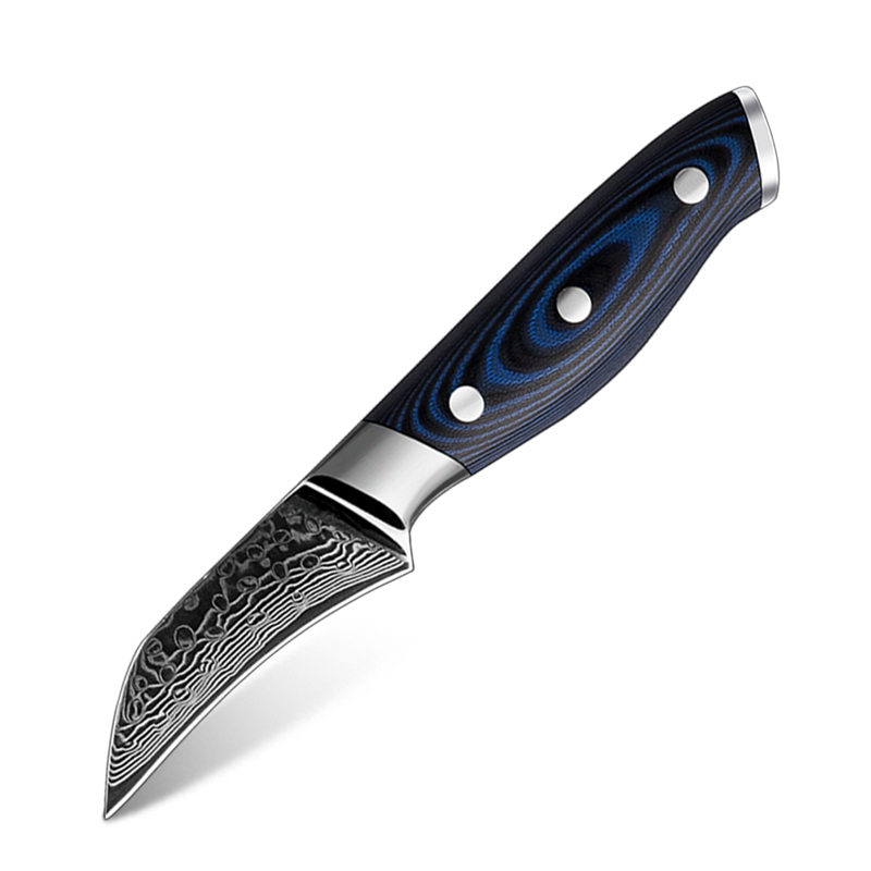 Couteau d’office Grandsharp – 3 pouces, acier damassé, AUS10