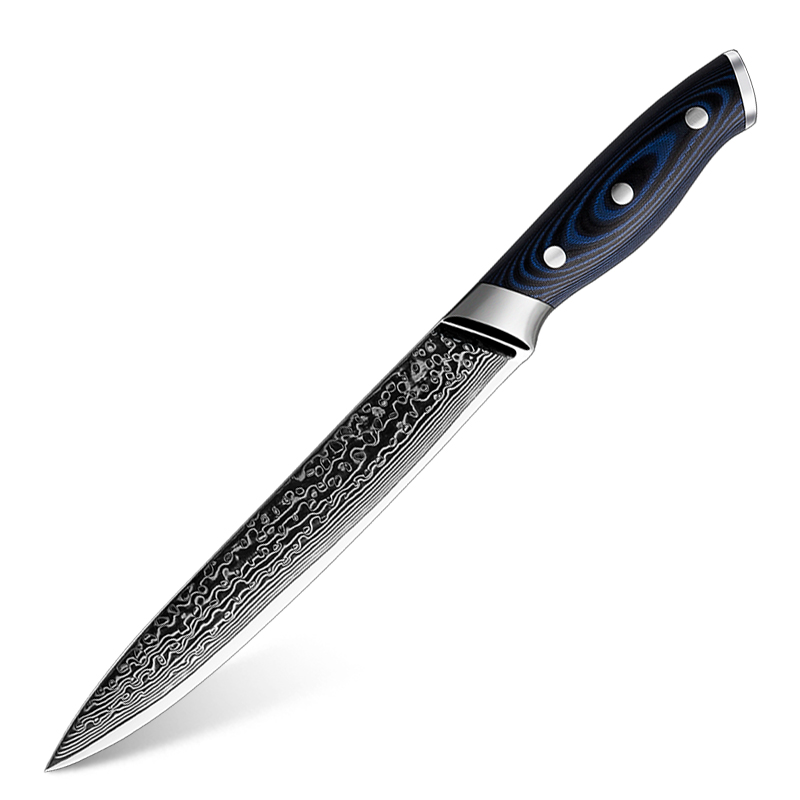 Couteau japonais Grandsharp – 8 pouces, acier damassé, AUS-10