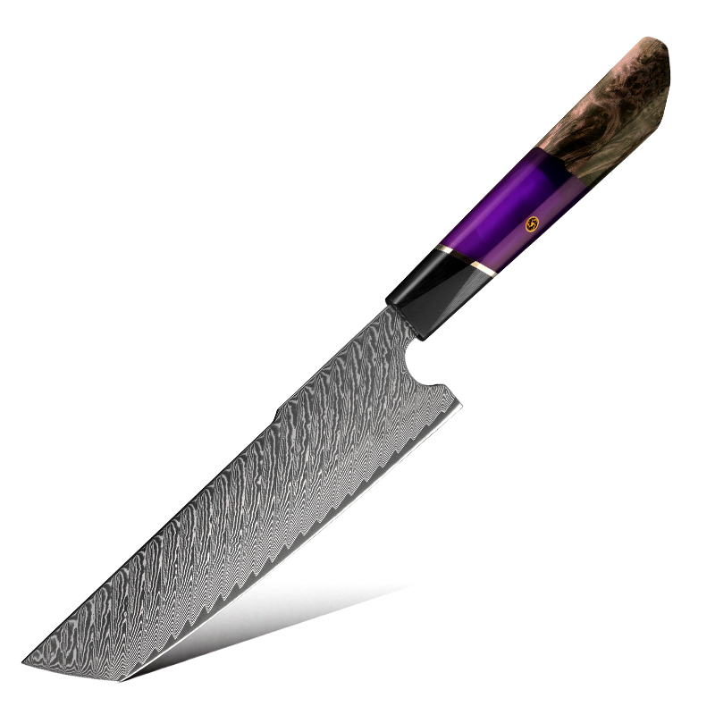 Couteau Nakiri Grandsharp – 7 pouces, 67 couches, acier damassé