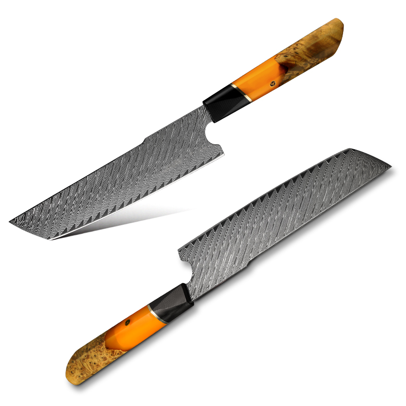 Couteau Nakiri Grandsharp – 7 pouces, 67 couches, acier damassé, AUS10