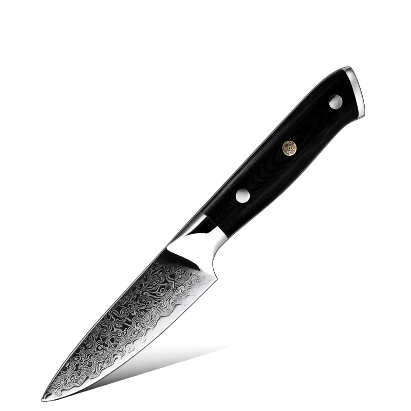 Couteau d’office Grandsharp – 3,5 pouces, acier damassé