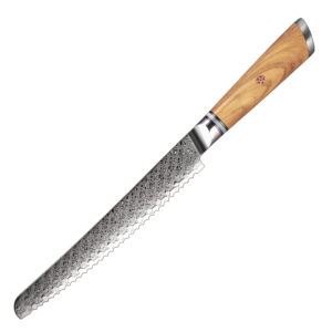 Couteau à pain Grandsharp – 8 pouces, acier damassé