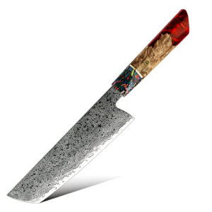 Couteau Nakiri Grandsharp – 7 pouces, 67 couches, acier damassé