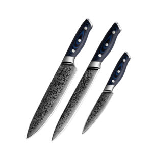 Ensemble de couteaux Grandsharp – 3 pièces, 67 couches, acier damassé