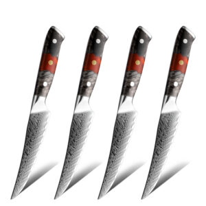 Ensemble de couteaux Grandsharp – 4 pièces, acier damassé