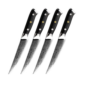 Ensemble de couteaux Grandsharp – 4 pièces, 4,5 pouces, 67 couches, acier damassé