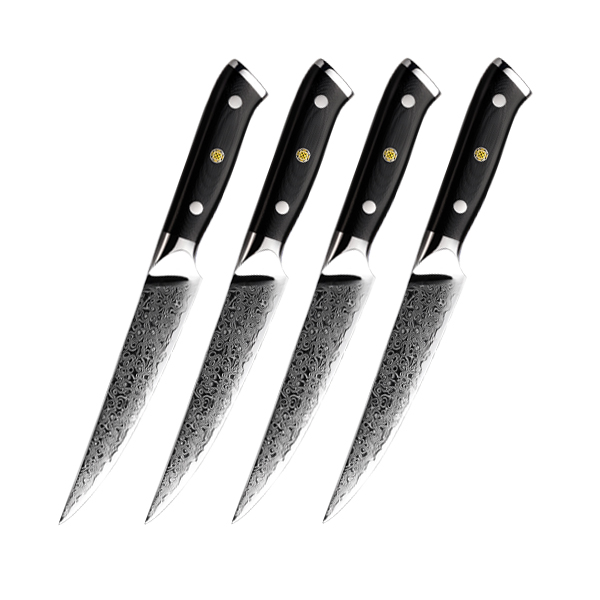 Ensemble de couteaux Grandsharp – 4 pièces, 4,5 pouces, 67 couches, acier damassé