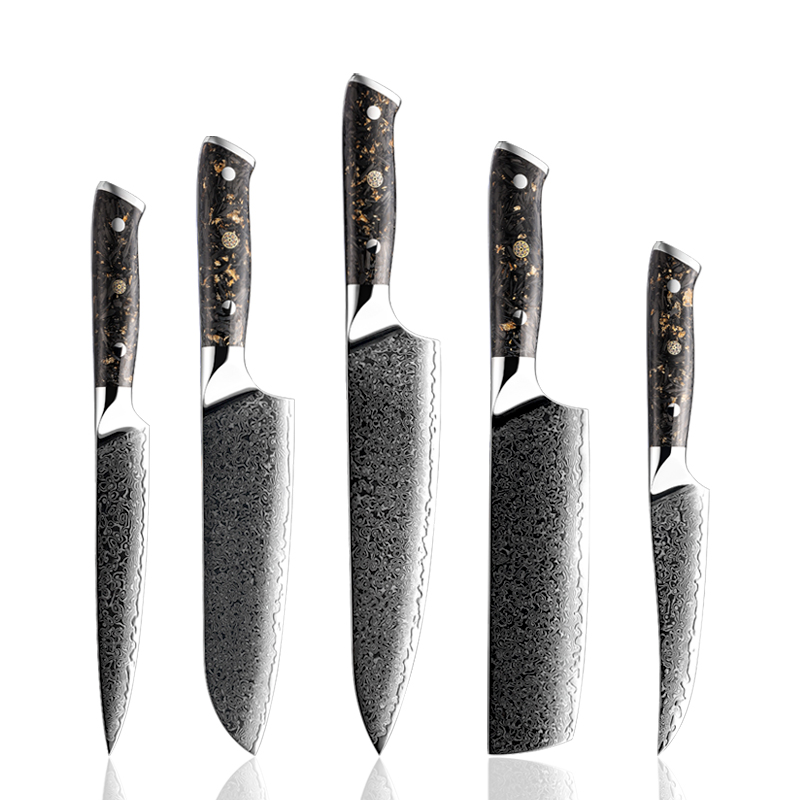 Ensemble de couteaux Grandsharp – acier damassé, 10CR15MOV