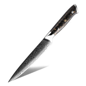 Couteau utilitaire Grandsharp – 5 pouces, 67 couches, acier damassé