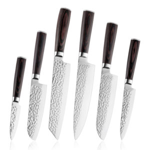 Ensemble de couteaux Grandsharp – 6 pièces, acier inoxydable