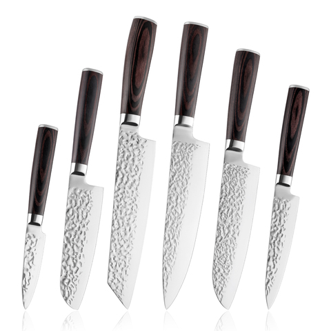 Ensemble de couteaux Grandsharp – 6 pièces, acier inoxydable