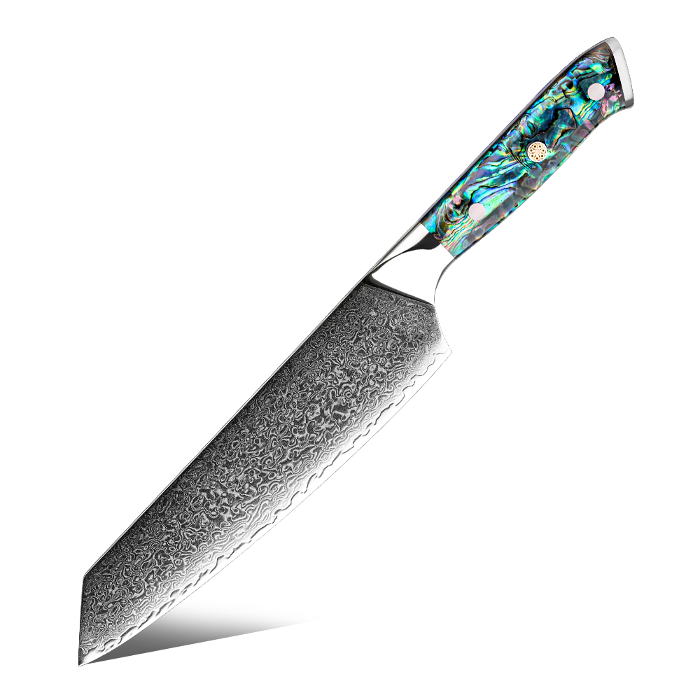 Couteau Kiritsuke Grandsharp – 8 pouces, 67 couches, acier damassé