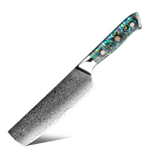 Couteau Nakiri Grandsharp – 6,5 pouces, 67 couches, acier damassé