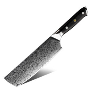 Couteau Nakiri Grandsharp – 7 pouces, 67 couches, acier damassé