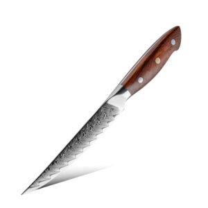 Couteau à steak Grandsharp – 5 pouces, 67 couches, acier damassé, AUS10