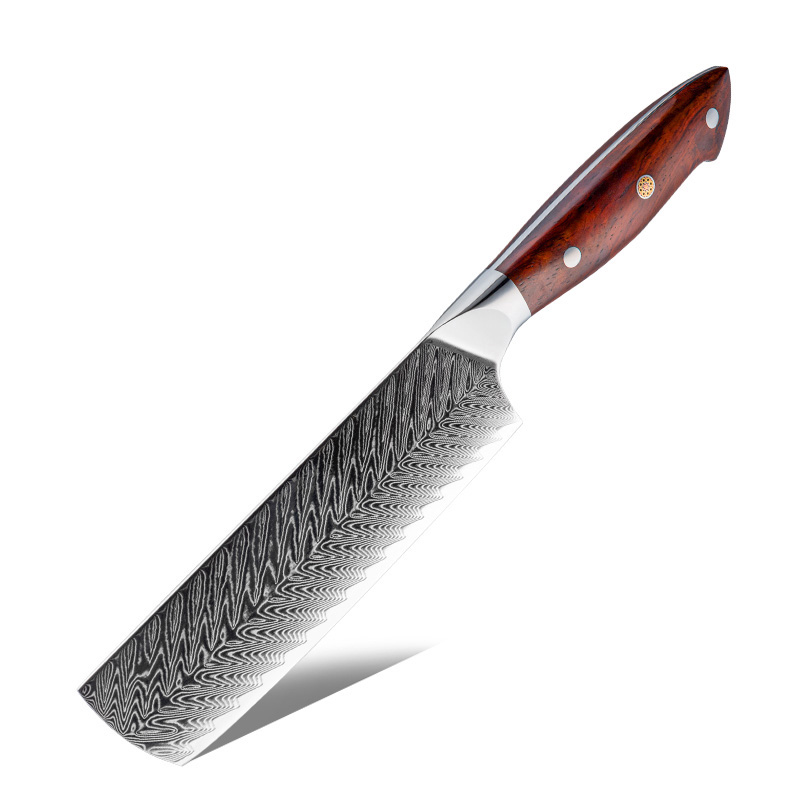 Couteau Nakiri Grandsharp – 6,7 pouces, 67 couches, acier damassé, AUS10