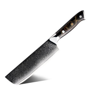 Couteau Nakiri Grandsharp – 7 pouces, acier damassé, 10CR15MOV