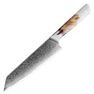Couteau Kiritsuke Grandsharp – 8 pouces, acier damassé