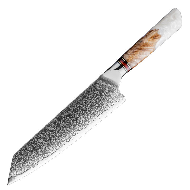 Couteau Kiritsuke Grandsharp – 8 pouces, acier damassé