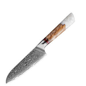 Couteau Santoku Grandsharp – 5 pouces, 67 couches, acier damassé