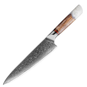 Couteau de chef Grandsharp – 8 pouces, acier damassé, 10CR15MOV