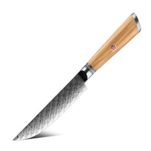 Couteau à steak Grandsharp – 5 pouces, acier damassé, AUS-10