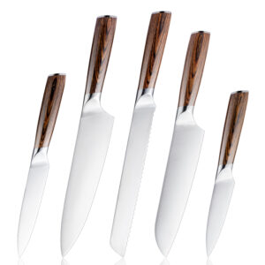 Ensemble de couteaux Grandsharp – 5 pièces, acier inoxydable
