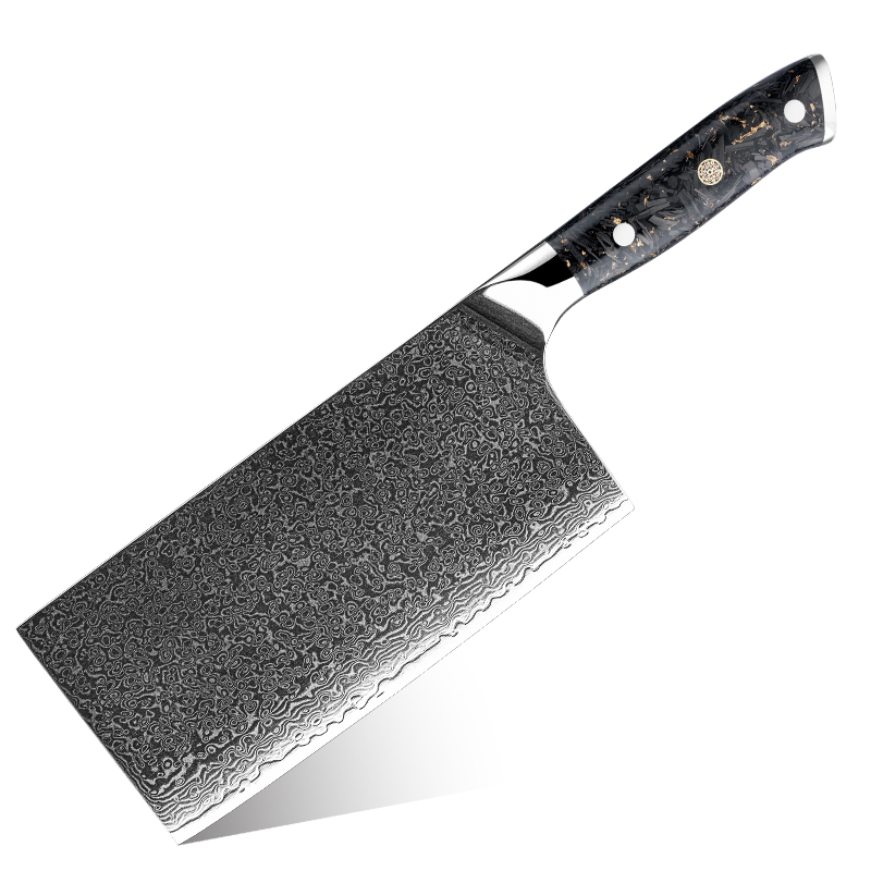 Couteau de boucher Grandsharp – 67 couches, acier damassé, 10CR15MOV